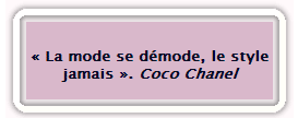 la mode se démode, le style jamais